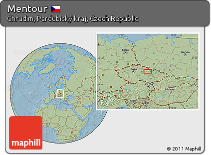 Savanna Style Location Map of Mentour, hill shading