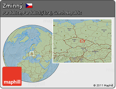 Savanna Style Location Map of Zminný, hill shading