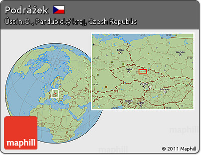 Savanna Style Location Map of Podrážek