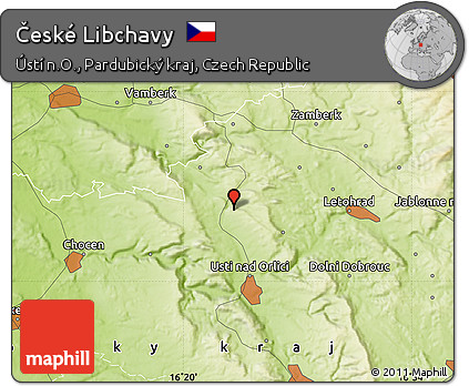 Physical Map of České Libchavy