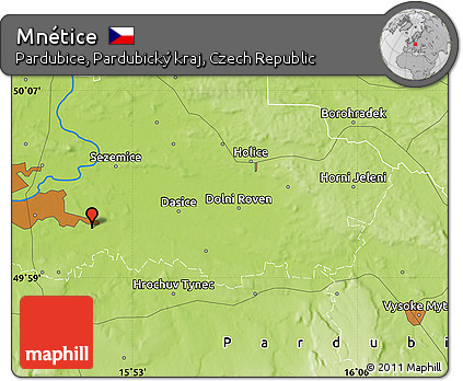 Physical Map of Mnétice