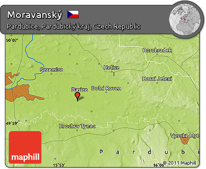 Physical Map of Moravanský