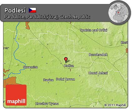 Physical Map of Podlesí