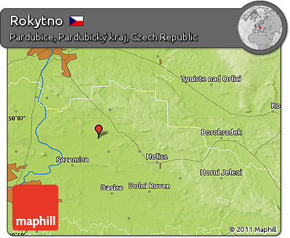 Physical Map of Rokytno