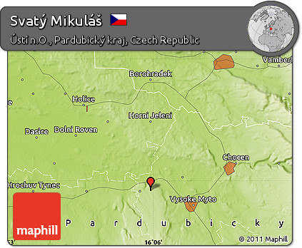 Physical Map of Svatý Mikuláš