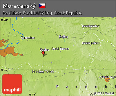 Physical Map of Moravanský