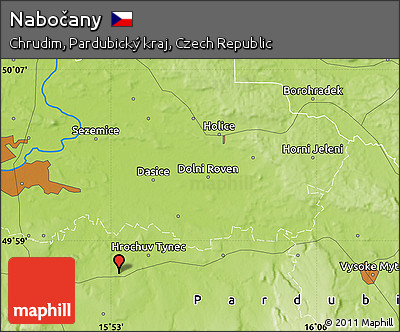 Physical Map of Nabočany