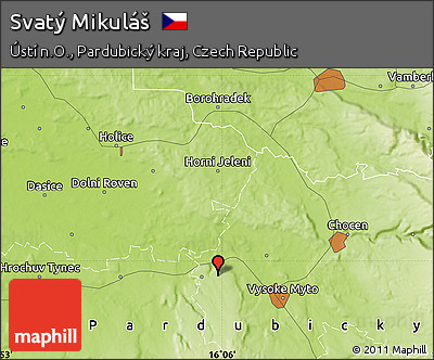 Physical Map of Svatý Mikuláš
