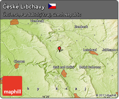 Physical Map of České Libchavy