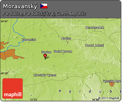 Physical Map of Moravanský