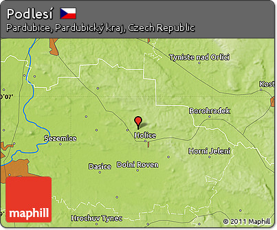 Physical Map of Podlesí