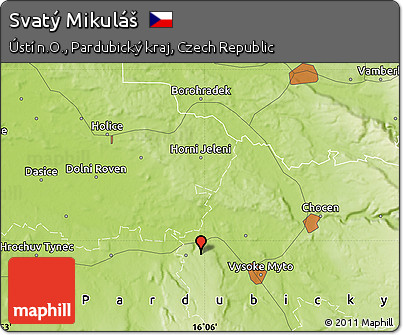 Physical Map of Svatý Mikuláš