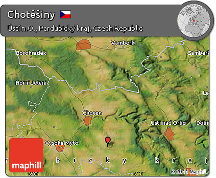 Satellite Map of Chotěšiny