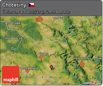 Satellite Map of Chotěšiny