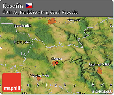 Satellite Map of Kosořín