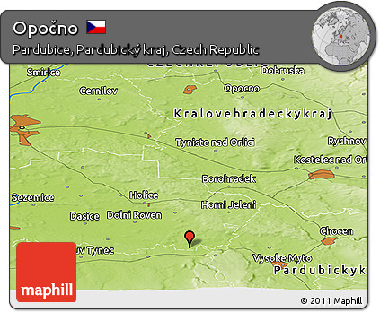 Physical Panoramic Map of Opočno