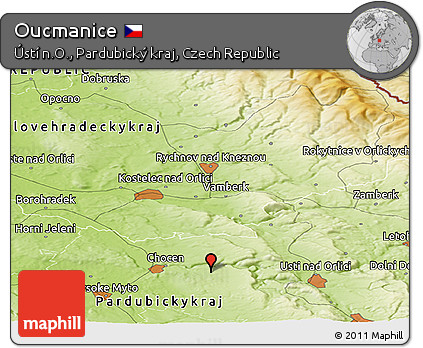Physical Panoramic Map of Oucmanice