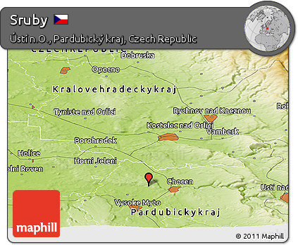 Physical Panoramic Map of Sruby