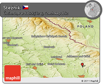 Physical Panoramic Map of Stežník