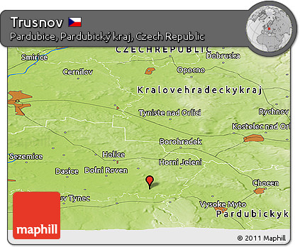 Physical Panoramic Map of Trusnov