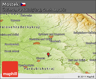 Physical Panoramic Map of Mostek