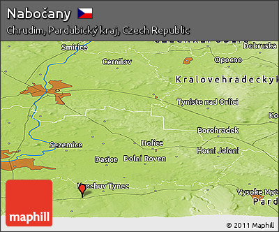 Physical Panoramic Map of Nabočany