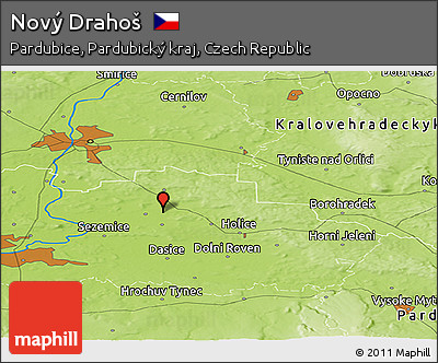 Physical Panoramic Map of Nový Drahoš