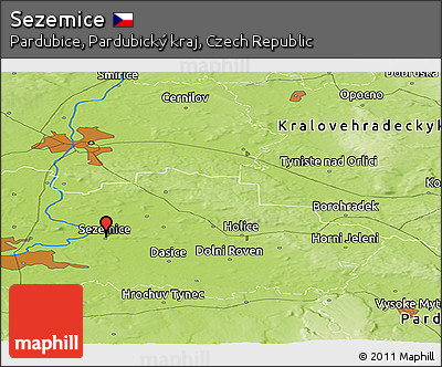 Physical Panoramic Map of Sezemice