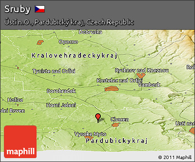 Physical Panoramic Map of Sruby