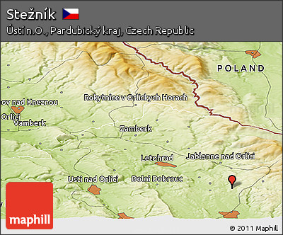 Physical Panoramic Map of Stežník