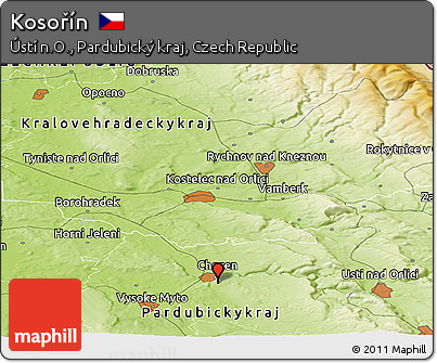 Physical Panoramic Map of Kosořín