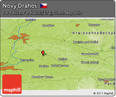 Physical Panoramic Map of Nový Drahoš