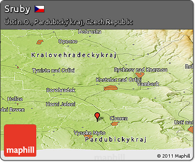 Physical Panoramic Map of Sruby