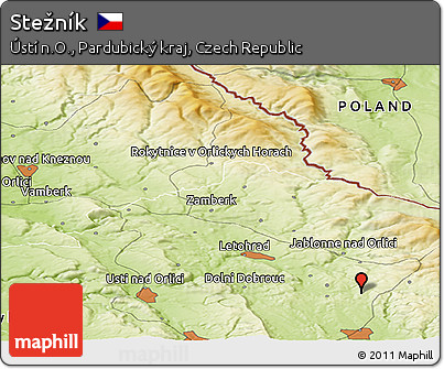 Physical Panoramic Map of Stežník