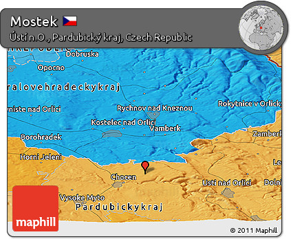 Political Panoramic Map of Mostek