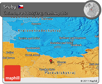 Political Panoramic Map of Sruby