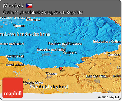 Political Panoramic Map of Mostek