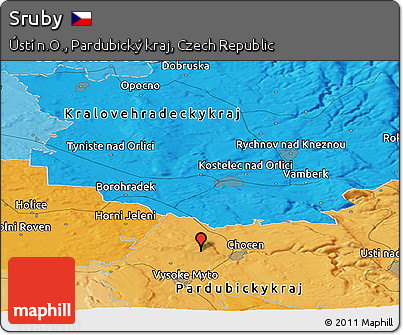 Political Panoramic Map of Sruby
