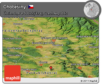 Satellite Panoramic Map of Chotěšiny