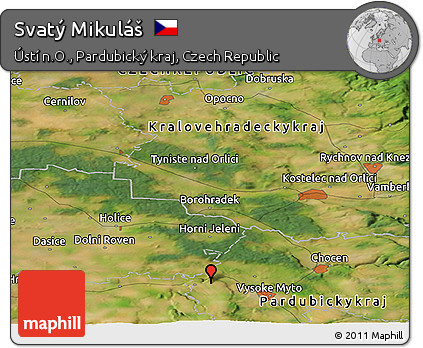 Satellite Panoramic Map of Svatý Mikuláš