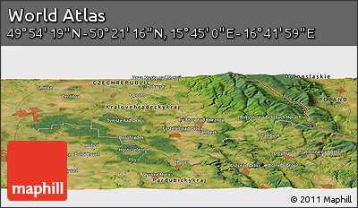 Satellite Panoramic Map of the Area around 50° 7' 47" N, 16° 13' 30" E
