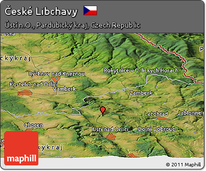 Satellite Panoramic Map of České Libchavy