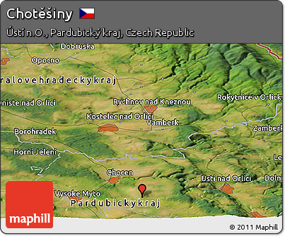 Satellite Panoramic Map of Chotěšiny