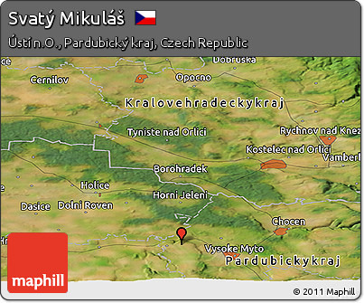 Satellite Panoramic Map of Svatý Mikuláš