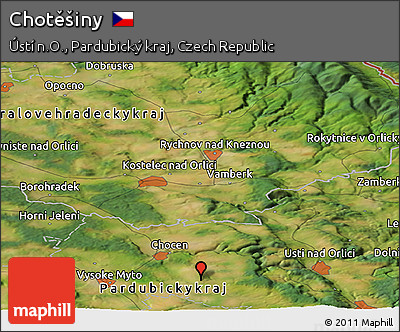 Satellite Panoramic Map of Chotěšiny
