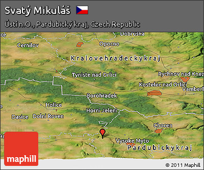 Satellite Panoramic Map of Svatý Mikuláš