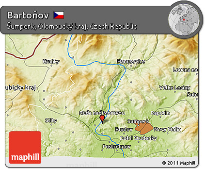 Physical 3D Map of Bartoňov