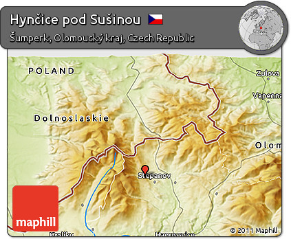 Physical 3D Map of Hynčice Pod Sušinou