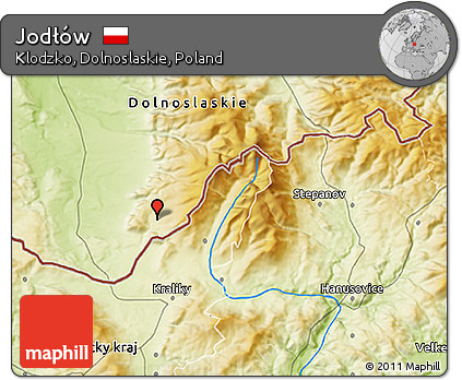 Physical 3D Map of Jodłów