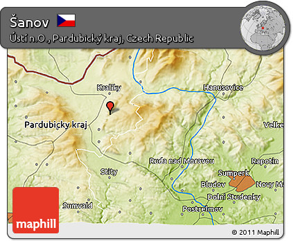 Physical 3D Map of Šanov